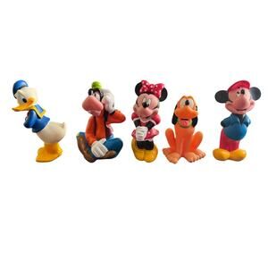 Lot of 5 Disney Plastic Bath Tub Toy Figurines Mickey Minnie Goofy Pluto Donald‎